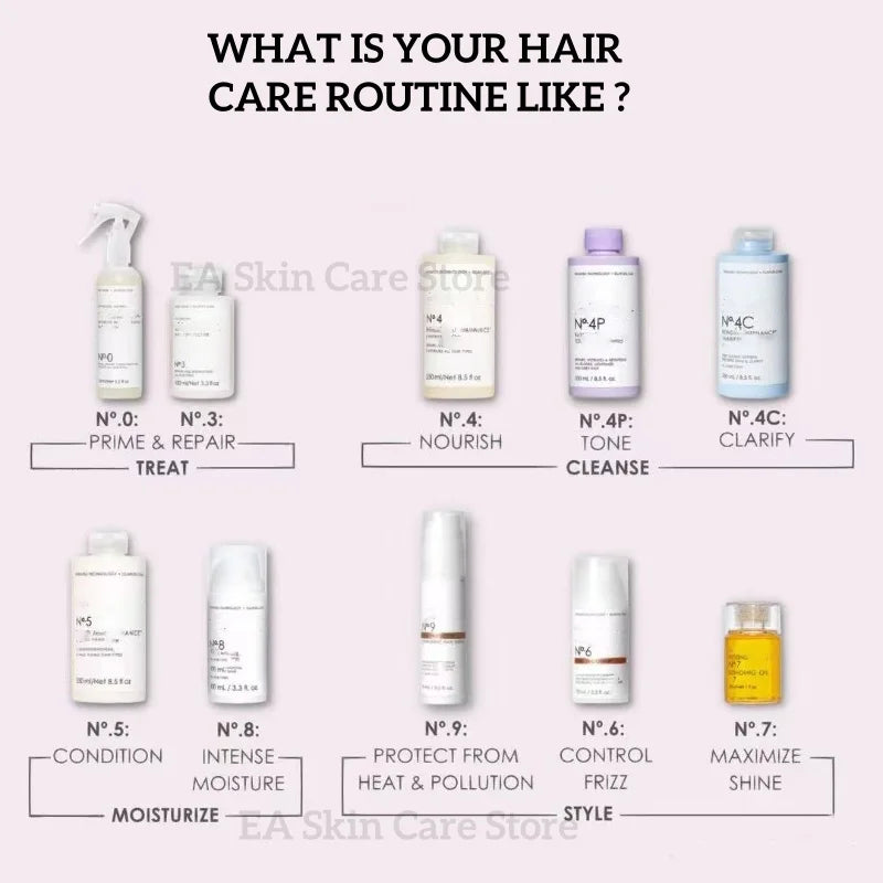 Shampoo Tinte Para El Cabello Hair Repair System Kit No. 3, 4, 5, 6, 7, Intensive Bond Building Strengthens Repairs Hydrates
