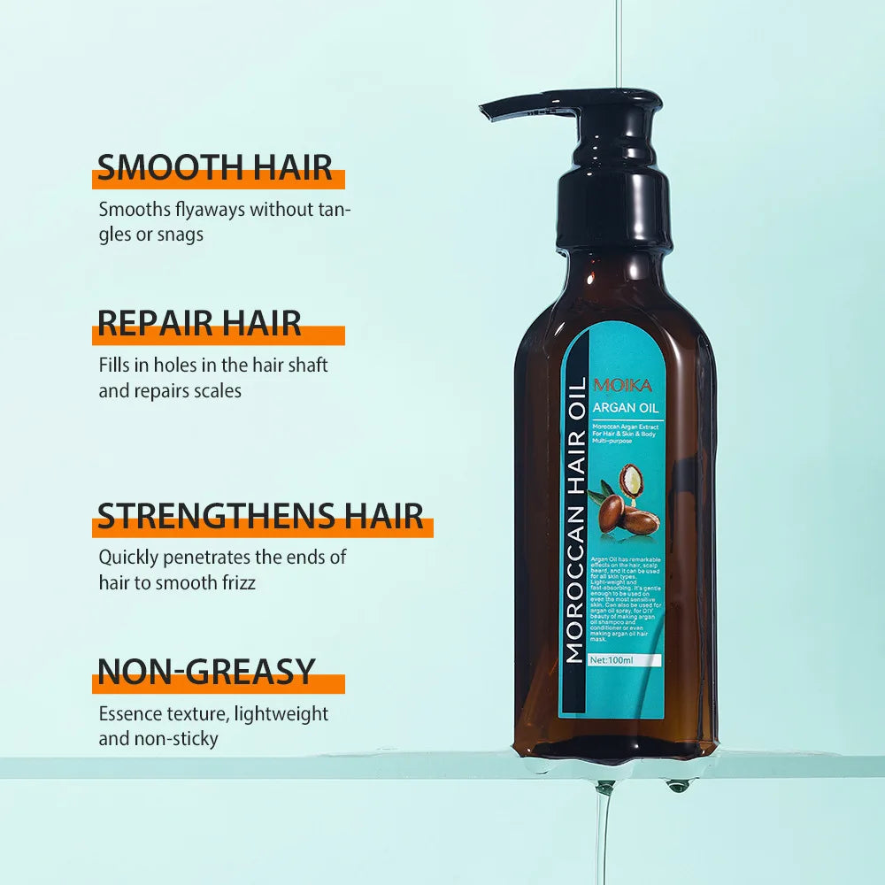 100ml Morocco Dense Hair Essential Oil Jojoba Seed Oil Repair Hairs Damage Prevent Hair Loss Smooth Hairs Nourish Hair Care Oil