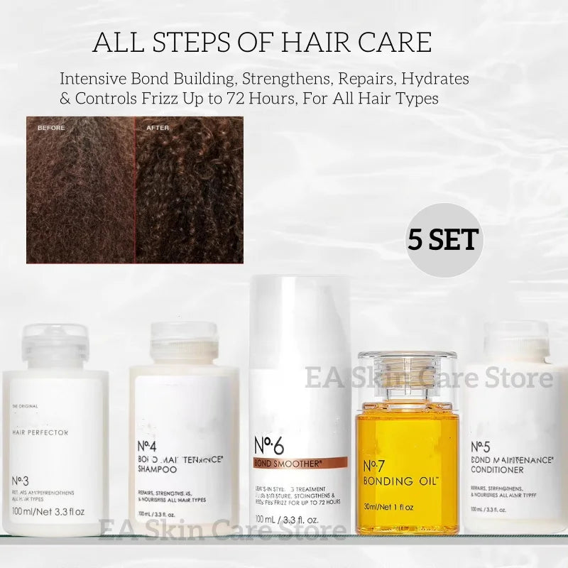 Shampoo Tinte Para El Cabello Hair Repair System Kit No. 3, 4, 5, 6, 7, Intensive Bond Building Strengthens Repairs Hydrates